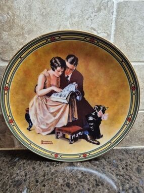 Norman Rockwell Collector Plate A Couple's Commitment American Dream Knowles EUC